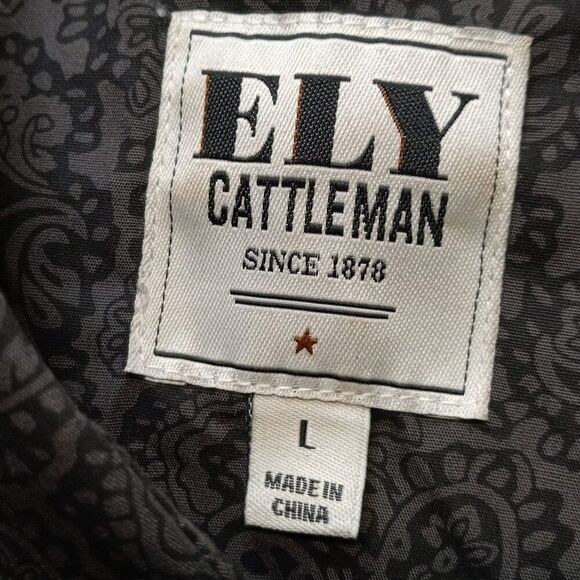 ELY  Cattleman Western Pearl Snap Long Sleeve Button Front Shirt Country Ranch - Picture 2 of 7